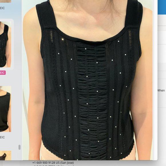Black Rhinestone Tank Top - Picture 1 of 3